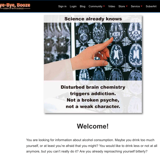 Screenshot of bye-bye-booze.com