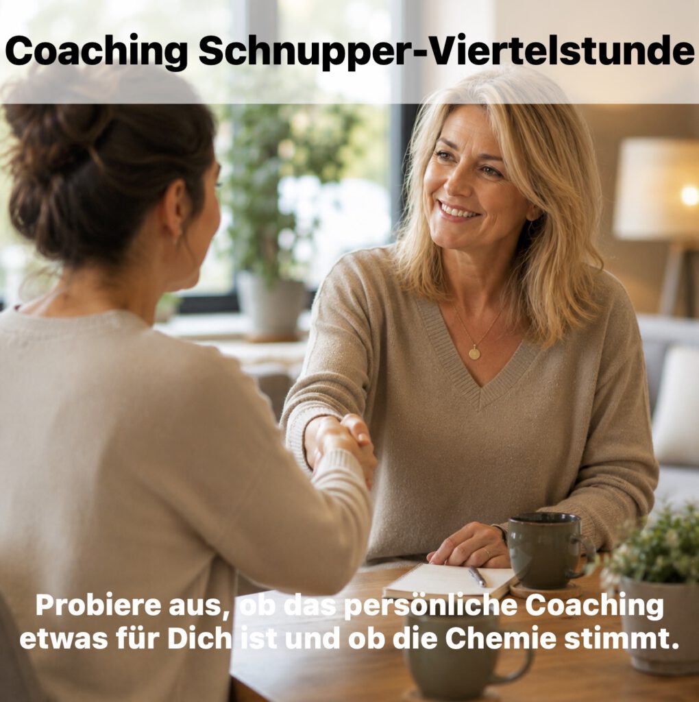 Ad für Coaching durch Gaby Guzek – Schnupper-Viertelstunde