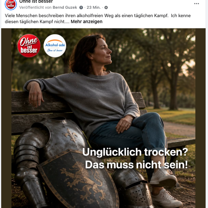 Screenshot der Facebook-Seite "Ohne ist besser"